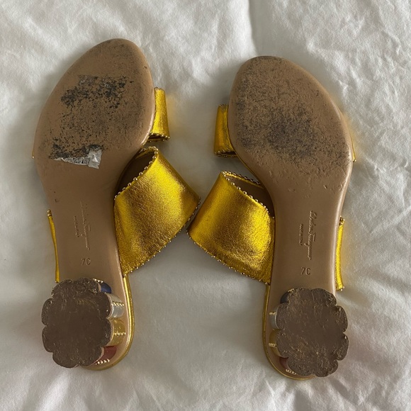 Salvatore Ferragamo Yellow Sandals Platform *RARE* - Picture 8 of 9